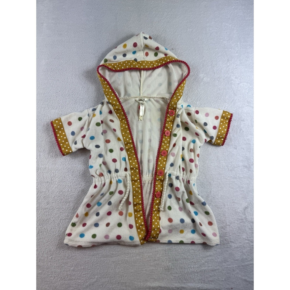 Matilda Jane Terry Cloth Polka Dot Hooded Cover-Up Size 4